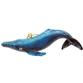 Adorno de ballena azul, decoración realista para árbol de Navidad, decoración de vida marina de polirresina, 4 pulgadas