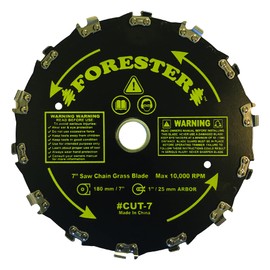 FORESTER Brush Cutter Blades - Trimmer Chainsaw Tooth Saw Blade - for Trimming Trees, Can Replace String Trimmer, Underbrush, and More - 14 Tooth 7" Brush Blade
