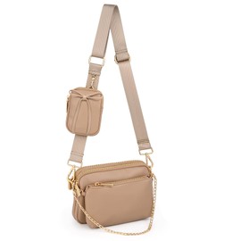 UTO Crossbody Bags for Women 3 in 1 Multipurpose Bowknot Shoulder Purse with Detachable Coin Pouch Chain Adjustable Strap CA