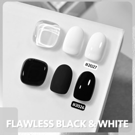 GAOY Black and White Gel Nail Polish, 2 Colors 16ml Soak Off UV Gel Polish Set for Nail Art DIY Manicure at Home