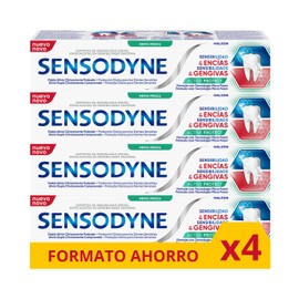 Sensodyne Sensitivity and Gums Active Protection Toothpaste with Fluorine, Relief for Sensitive Teeth and Improving Gum Health, 4 x 75 ml Pack