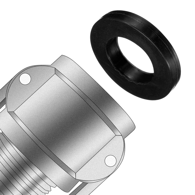 sourcing map 12 Pcs Solid Nitrile Rubber Flat Washer DN25