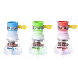 3PCS Faucet Nozzle Water Filter,360° Rotating Faucet Portable Filter, for Kitchen Sink and Bathroom Faucet Expander, Removal of Heavy Metals, Hard Water, Activated Carbon Purifier (Green, Blue, Pink)