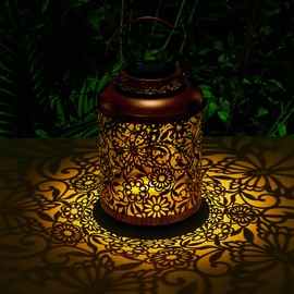 anyperfect Solar Butterfly Lanterns Lights Garden Decoration, Gifts for Women Mom Mothers Day Birthday, Outdoor Waterproof Hanging Lantern Solar Metal Decor Yard Patio Pathway Lawn, Copper Butterfly