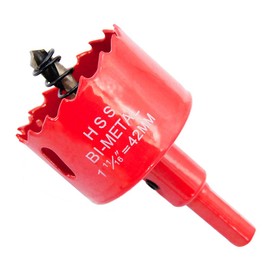 Laiwei Bi-Metal Hole Saw Drill, HSS Hole Cutter with Mandrel for Wood and Metal (42 mm)