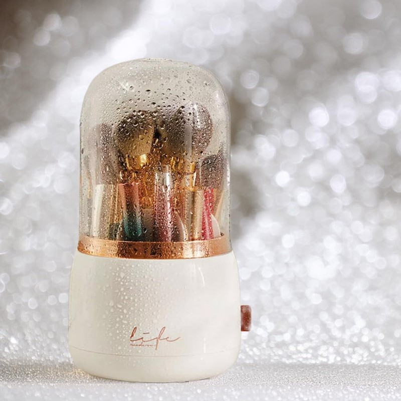 Glamorous Gem 360° Rotating Makeup Brush Holder with Lid |