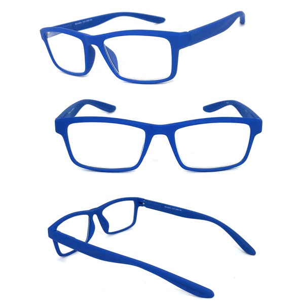 VeryHobby Men Women Retro Square Rubberized Frame Reading Glasses Spring