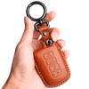 Tukellen for Key Fob Cover Genuine Leather with Keychain,Leather Key
