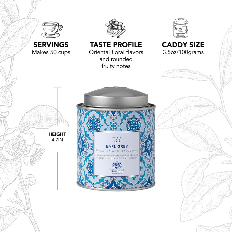 Whittard of Chelsea - Earl Grey Loose Leaf Tea, Black,