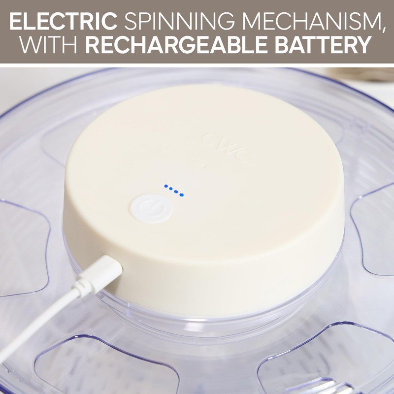 COOK WITH COLOR Electric Salad Spinner, Round 4.5L Capacity –