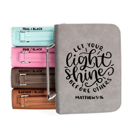 Let Your Light Shine Before Others Matthew 5:16 Faux Leather Bible Cover - #1991