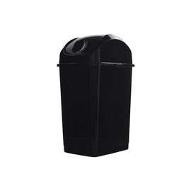 Superio Mini cubo de basura de plástico de 1.25 galones con tapa superior oscilante, pequeño cubo de basura para encimera, escritorio, tocador, baño, 5 cuartos (negro)