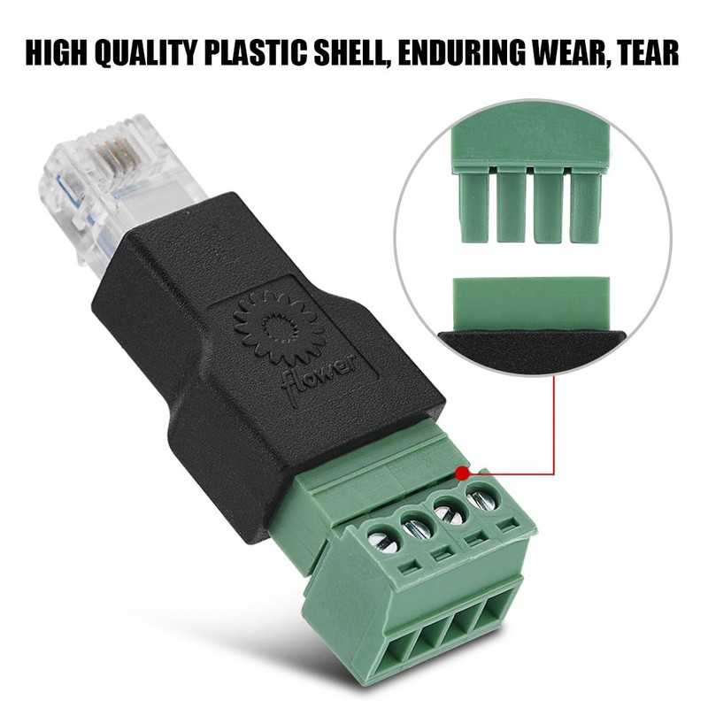 Zerone RJ11 Screw Terminal Adaptor, EIA/TIA 568B Wiring Standard, Shields