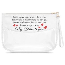 Friendship Gifts for Women Best Friend Makeup Bag Sisters Gifts From Sister Long Distance Present Clear Cosmetic Bag Birthday Appreciation Thank You Present for Women Best Friend Bff Zipper Pouch