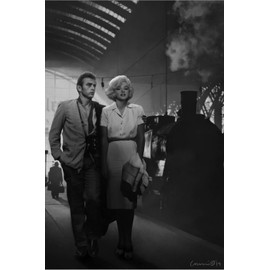 ART.COM Stretched Canvas Print James Dean and Marilyn at the Station by Chris Consani, 24" x 36"