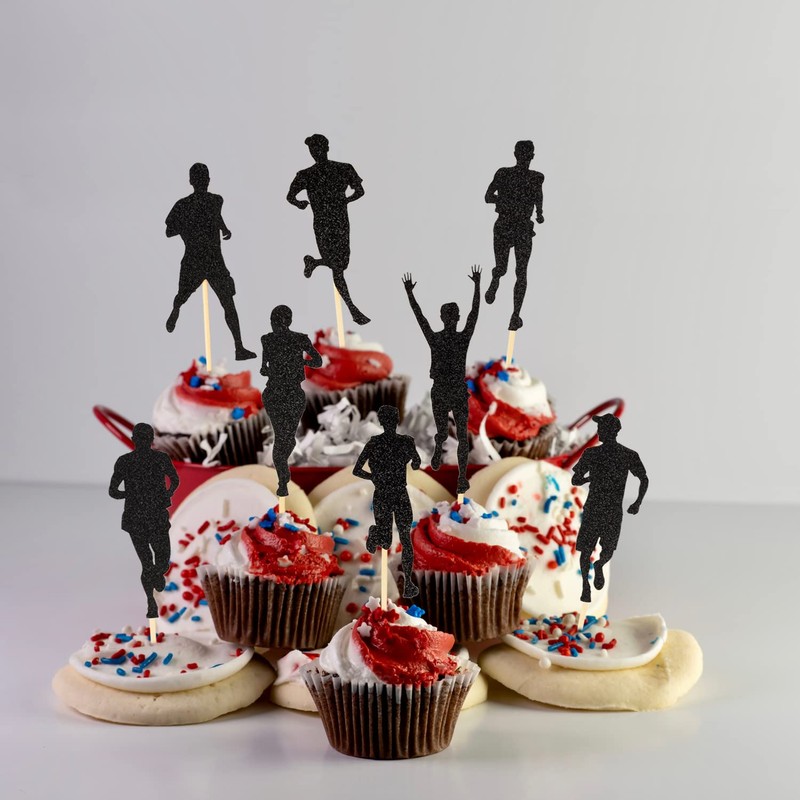 Running Cupcake Toppers Pack of 48 Runner Cupcake Picks for