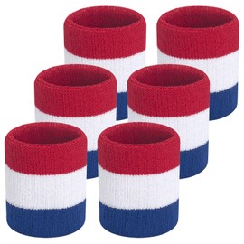 ONUPGO 6 Pack Wrist Sweatbands Sports Wrist bands Cotton Wrist Sweat bands for Men Women Absorbent Sweat Wristbands for Tennis Football Basketball Running & Working Out
