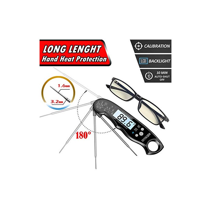 Instant Read Digital Meat Thermometer - 2 Pack Waterproof Kitchen