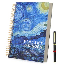 TGEXYI Cuaderno de Arte, Libretas Pasta Dura, Cuaderno de Notas para Adultos y Niños, 26.4 X 18.6 CM, 302 Páginas, Van Gogh, Noche Estrellada/Girasol Ideal para Estudiar o Trabajar (Noche Estrellada)