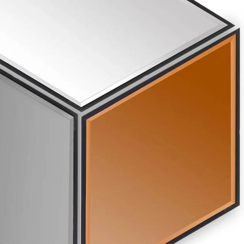 Homeroots 10" Gray Hexagon Metal Framed Mirror Set