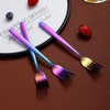 Rainbow Dinner Forks 6 Pieces, Kyraton Titanium Rainbow Plated Stainless