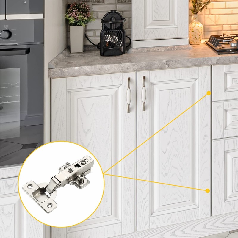 Furniware 2 pcs Soft Close Cabinet Hinge,110 Degree Full Overlay