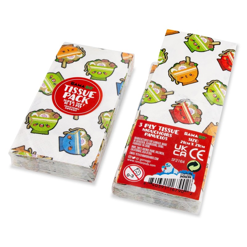 GAMAGO Ramen Tissue Packs Set of 12