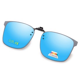 Epavouos Polarised Clip-On Sunglasses UV400 Anti-Glare Lenses Laser Edge Design Unisex, blue