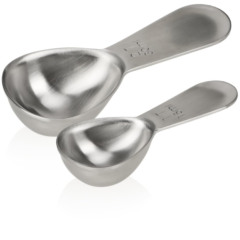 COM-FOUR® 2 x Coffee Scoops Made of Stainless Steel -