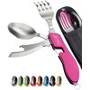 Orblue 4-in-1 Camping Utensils, 2-Pack, Portable Stainless Steel Spoon, Fork,