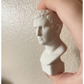 Air-Ads Supplies Miniature Bust Statue of Roman General Marcus Vipsanius Agrippa, White, 2.8" H