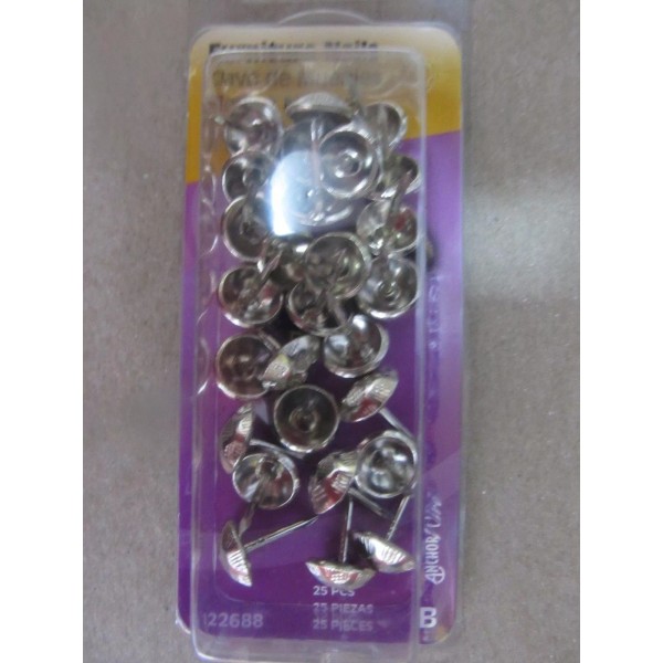 Hillman Upholstery Tack Package of 25 Hammered Furniture Nail Nickel