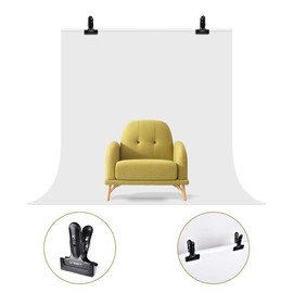 UTEBIT Photography Clips, Strong 2-Piece Set, Clamp for Photography Stands, etc. Reinforced Scissors for Photography, Background Clip, Rubber Included, Anti-Slip, Reinforced Aluminum, Photography Equi