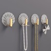 9PCS Self Adhesive Hooks Plastic Seashell Decorative Wall Mounted Bathroom
