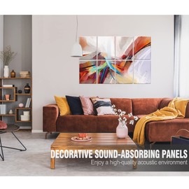 Ruonin.X 8 Pack Decorative Art Acoustic Panel .47"x 31" Sound Absorbing Panel,Acoustical Soundproof Wall Panels,Better Acoustic than foam, Suitable for Recording Studio and Home Acoustical Treatments.