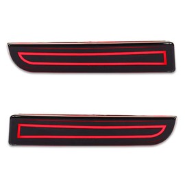 VANKUB LED Bumper Reflector Brake Tail Turn Signal Lights for Mitsubishi Lancer 2008-2017, Evolution X 2008-2017, Outlander 2011-2012, 3-in-1 Sequential Turn Signal & Brake & Driving - Smoked Lens