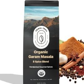 Tribal Trail Organic Garam Masala Spice Powder | 7.05 oz | USDA Organic & Non-GMO | Ethically Sourced Spices from India | Recyclable Kraft Bags | Best for Indian Curries, Stews & Rice Dishes