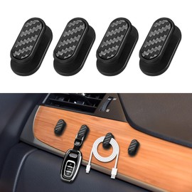 HQRNYP 4PCS Car Mini Hooks, Hooks for Car, Strong Self-Adhesive Backseat Hangers, Universal Vehicle Interior Accessories Mini Vehicle Dashboard Storage Hanging Holder for Key Earphone Charging Cable