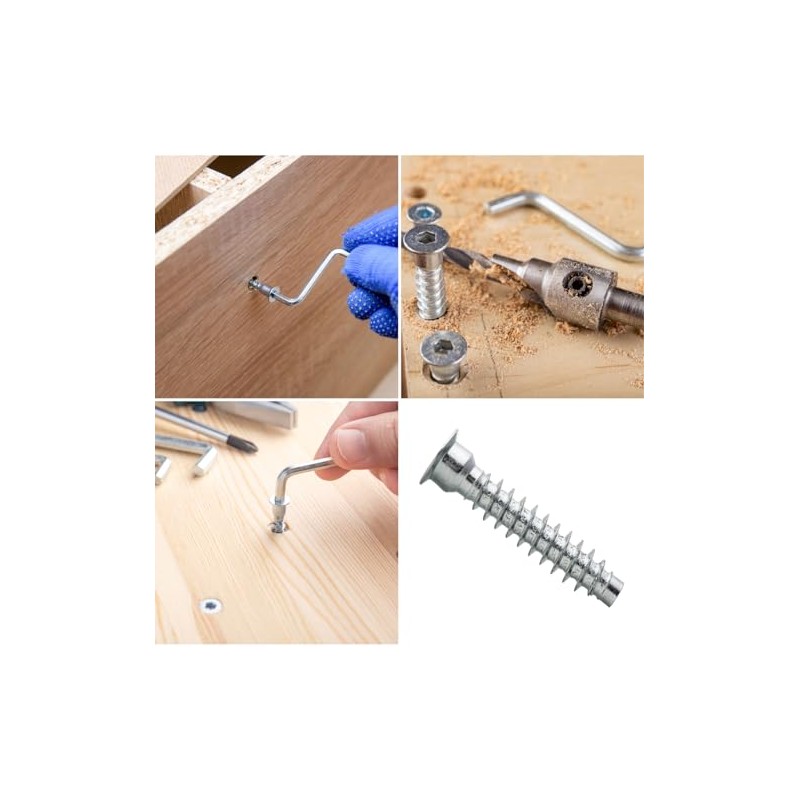 7mm x 50mm Silver Hex Socket Flat Head Confirmat Screws