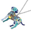 DUOWEI Cute Labrador Dog Pendant Necklace Zinc Alloy Floral Enamel