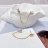 CZ Stud With Chain Double Piercing Earrings for Women Cartilage