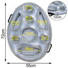 Baanfly Inflatable Floating Drink Holder, Hot Tub Accessories, 8 Holes Large Cloud Pool Holder for Beverage Salad Fruit Buffet Server, Large Capacity for Outdoor Summer Swimming Beach Party Supply
