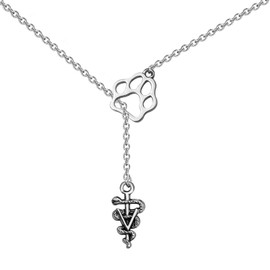 UJIMS Veterinarian Bracelet Veterinary Caduceus Gifts Vet Tech Jewelry for Vet Students Veterinary Technician Gift (Veterinarian Y Necklace)