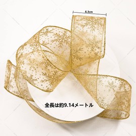 Beauty PLAYER Ribbon, Christmas Gift, 2.5 inches (6.3 cm), Wrapping Ribbon, Satin Ribbon, Decoration, Ribbon Decoration (B)