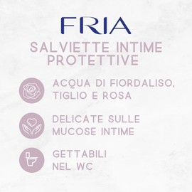 Fria Cleansing Wipes for Intimate Hygiene with Anti-Odour Effect, Active PH 5.5 - Biodegradable Fabric that can be thrown into the toilet, Size: 6 Packs of 20 Wipes