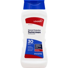 Leader General Protection Sunscreen Lotion Broad Spectrum SPF 50, Water Resistant Moisturizing Lotion, 8 Ounce, Pack of 2