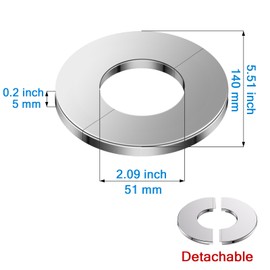 Split Stainless Steel Toilet Flange Escutcheon Plate | Rust-Proof Plumbing Cover Plate | Protective Toilet Flange Cover,2Pcs 51mm/2in Diameter, Fits Faucet/HVAC/Vent/Plumbing Pipes (Silver)