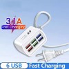 Universal Multi 6 Port USB Hub Wall Charger Station Fast