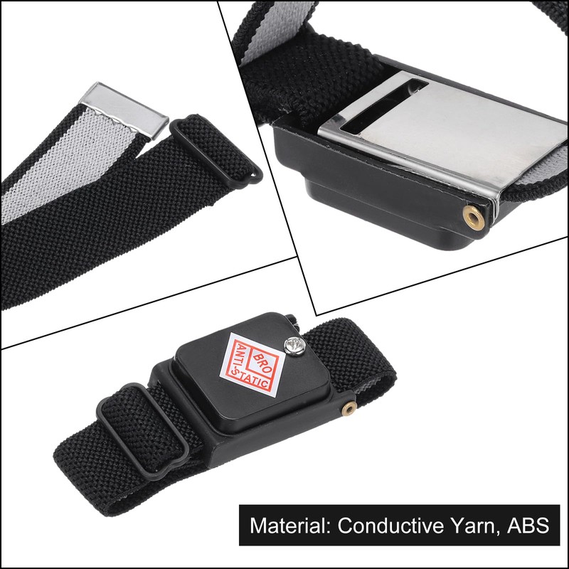sourcing map 2pcs Anti Static Wrist Strap, ESD Antistatic Bracelet