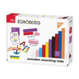 Igroteco® Rake Sticks Set - Educational Toy for Children to Develop Mathematical Skills and Motor Skills with Colourful Wooden Sticks and Tasks
